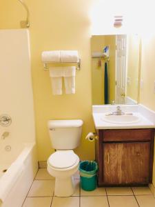 克利夫兰Classic Suites - Cleveland的一间带卫生间和水槽的浴室