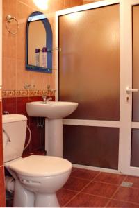 久姆里艾拉赞酒店的浴室配有卫生间、盥洗盆和淋浴。