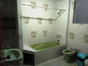 利马Sucesac的一间带绿色浴缸和卫生间的浴室