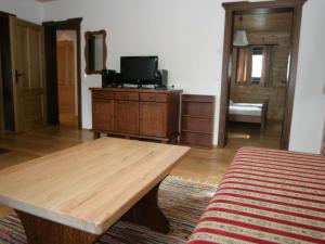 Apartment in Nassfeld Carinthia with sauna and pool的电视和/或娱乐中心