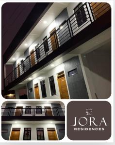 达古潘JORA Studio Apartment 1-B的建筑物三幅画的拼贴图