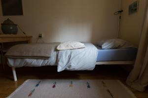 Gorredijk布利尔赫恩农家乐的卧室内的一张带两个枕头的床