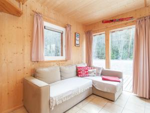 穆尔河畔施塔德尔奥地利小木屋的带沙发和窗户的客厅