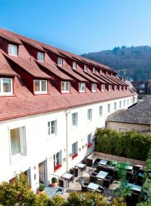 弗莱堡斯坦德弗赖堡科尔平酒店及度假村的一排红色屋顶的白色建筑