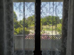 马瑞纳迪卡拉拉B&B Tra Mare e Marmo的开放式窗户,享有花园的景色