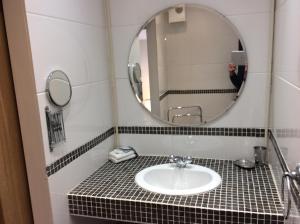 尼思CWM巴赫宾馆的一间带水槽和镜子的浴室