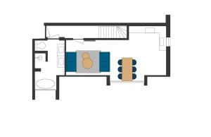 Lutten't Huis van de Buren - Drie unieke boerderijkamers in Lutten的家具的房屋的平面图