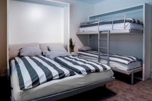 SuomutunturiHoliday Apartment Usva Studio II的一间卧室配有两张双层床。