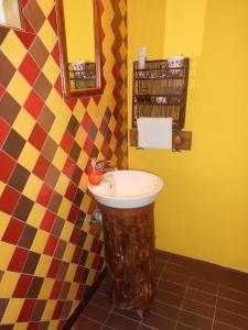 维尔蒂尼克波洛夫诺西公寓的一间带水槽和镜子的浴室