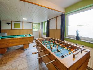 韦姆Charming cottage with jacuzzi and sauna High Fens的台球室,内设台球桌