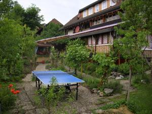Peaceful Apartment in Baden W rttemberg with Balcony内部或周边的乒乓球设施