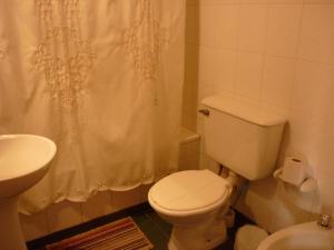 乌斯怀亚阿莱姆公寓式酒店的一间带卫生间和水槽的浴室