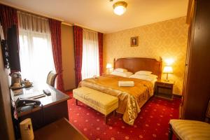塞格德莫扎特酒店 的酒店客房设有床和窗户。