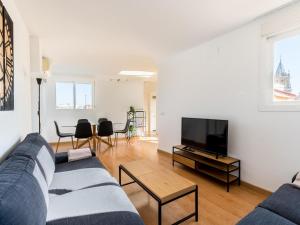 塞维利亚Rd2 aparcamiento incluido triana terraza privada的带沙发和平面电视的客厅