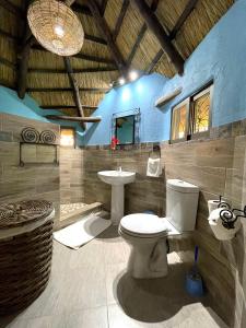 利文斯顿马兰巴河山林小屋的一间带卫生间和水槽的浴室