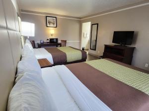 圣安东尼奥Flex Studios的酒店客房设有两张床和一台平面电视。
