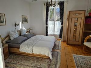巴特莱辛哈尔巴里奥勒别墅的一间卧室设有床、窗户和门