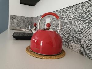 普利登堡湾Plett57 - Self Catering - Room No1的厨房里的茶壶