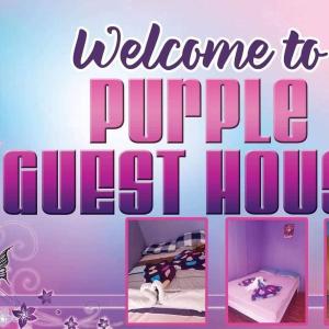 纳苏格布Purple Guesthouse的紫色旅馆欢迎客人的标志