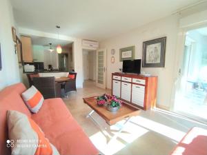 卡拉德费斯特拉特悉尼维拉约萨公寓的客厅配有沙发和桌子
