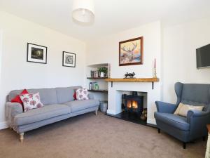 布罗肯赫斯特New Park Farm Cottage的客厅设有两张沙发和一个壁炉