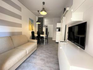 比比翁Silva - Appartamento的带沙发和电视的客厅