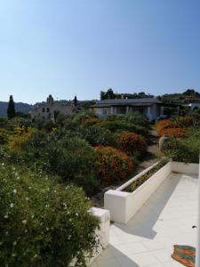 利帕里Casa Mariva的享有鲜花和灌木花园的景色
