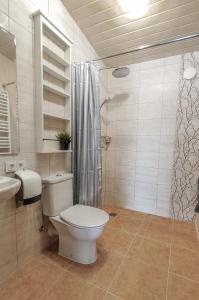 马多纳Sila terases的浴室配有卫生间、盥洗盆和淋浴。