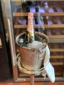 巴特格伦德弗洛拉公园酒店 的一瓶冰桶里的香槟