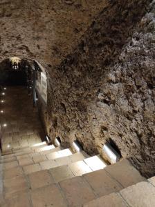 BottanucoLe vigne sull’Adda的墙上有灯的石洞