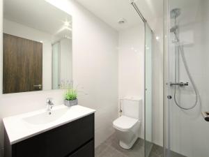 艾姆布里亚布拉瓦Apartment Port Banyuls-4 by Interhome的一间带水槽、卫生间和淋浴的浴室