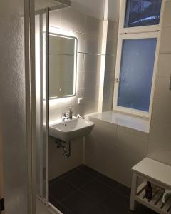 塞默灵Apartment 26 Eighty的一间带水槽和镜子的浴室
