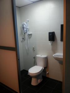 峇株巴辖Fifty Seven Inn的一间带卫生间和水槽的浴室
