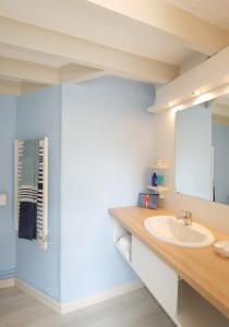萨尔佐ULVF Ty an Diaoul的一间带水槽和镜子的浴室