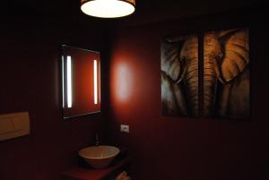 加尔多内-里维耶拉Washington Apartments al Vittoriale的浴室墙上挂着一幅大象画