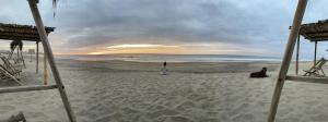 维加伊托Vistazul的日落时分两人站在海滩上