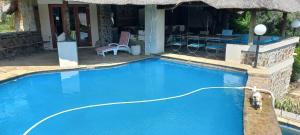 马加利斯堡Stone Meadows Country Estate-NV51的房屋前带水管的游泳池