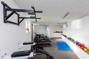 米利尼桑蒂托公寓酒店的一间设有数台跑步机和健身房的客房