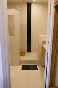 帕恩达纳Wedgetaildown的带淋浴、卫生间和盥洗盆的浴室
