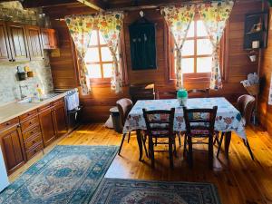 杜加雷萨House for rent Mrežnica的一间厨房,里面配有桌椅