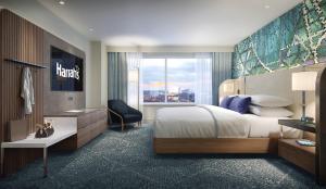 大西洋城哈拉大西洋城赌场度假村的酒店客房设有床和窗户。