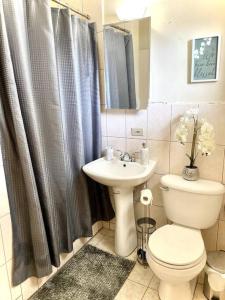 塔穆宁beautiful 4 bedroom tumon house的一间带卫生间和水槽的浴室