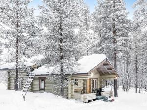 YlikyroHoliday Home Saivontupa by Interhome的雪中树下的小木屋