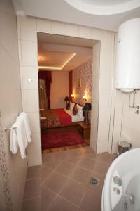 新帕扎尔Hotel RAS Pazarište的一间酒店客房 - 带一张床和一间浴室