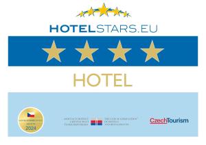 卡罗维发利Hotel Romance的一套四星级的标志和酒店标志