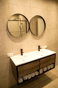 Ter ApelLandzicht 05的浴室设有两面镜子和盥洗盆