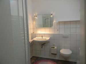 霍恩-巴特迈恩贝格科内酒店的一间带水槽、卫生间和镜子的浴室