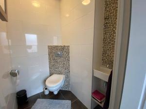 RijnsburgHoliday aan de Kust的一间带卫生间和水槽的小浴室