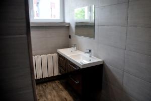 别尔斯克-比亚拉Pokoje Bielsko的一间带水槽和镜子的浴室