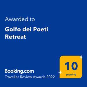 斯培西亚Golfo dei Poeti Retreat的上面有黄色标志的数字